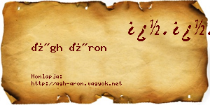 Ágh Áron névjegykártya